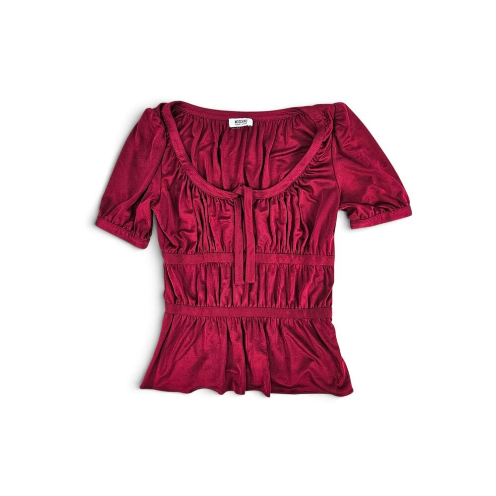 Moschino Cheap & Chic Red Satin Top Blouse - Size Small